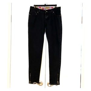 DownEast 6 Black Denim Jeans zip ankles pants